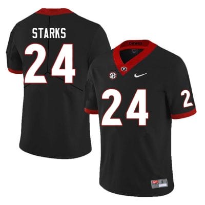 Georgia Bulldogs Malaki Starks Jersey #24 College Football Game Black