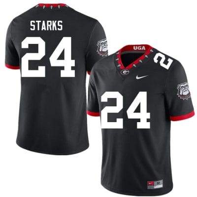 Georgia Bulldogs Malaki Starks Jersey #24 College Football Game Black Alternative