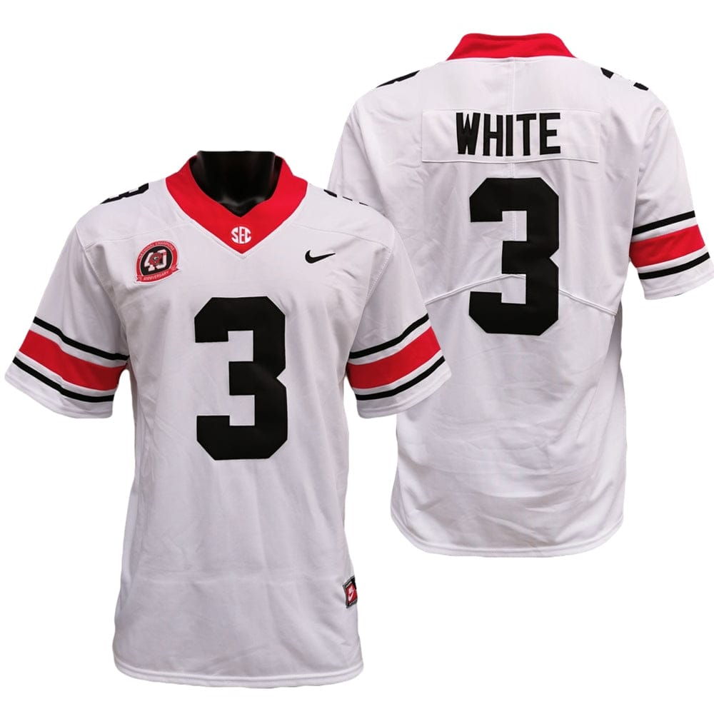 Georgia Bulldogs Zamir White Jersey #3 College Football Game White