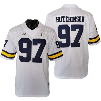 Michigan Wolverines Aidan Hutchinson Jersey #97 College Football Game White