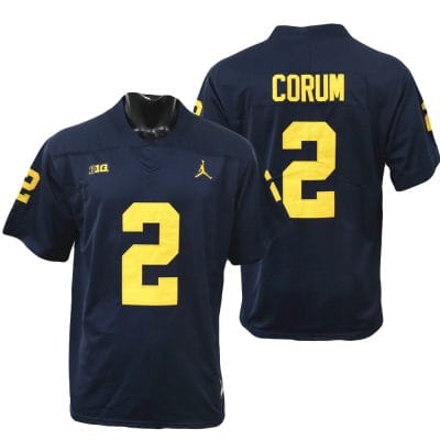 Michigan Wolverines Blake Corum Jersey #2 College Football Game Navy