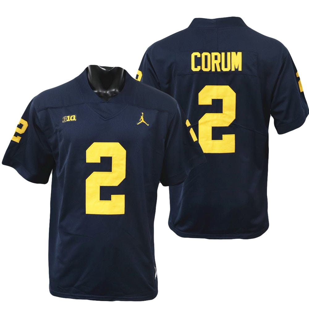 Michigan Wolverines Blake Corum Jersey #2 College Football Game Navy