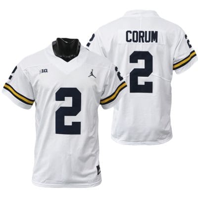 Michigan Wolverines Blake Corum Jersey #2 College Football Game White