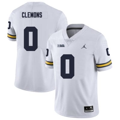 Michigan Wolverines Darrius Clemons Jersey #0 College Football Game White