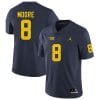 Michigan Wolverines Derrick Moore Jersey #8 College Football Game Navy