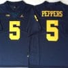 Michigan Wolverines Jabrill Peppers Jersey #5 College Football Game Navy