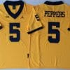 Michigan Wolverines Jabrill Peppers Jersey #5 College Football Game Yellow