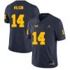 Michigan Wolverines Roman Wilson Jersey #14 College Football Game Navy