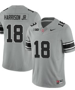 Ohio State Buckeyes Marvin Harrison Jr Jersey #18 College Football Stitched Black Gray