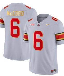 Ohio State Buckeyes Kyle McCord Jersey #6 College Football Stitched Gold Trim