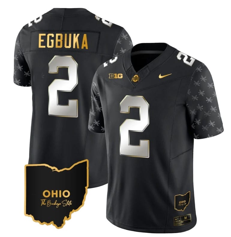 thumbnail image 2 of Emeka Egbuka White Ohio State Buckeyes Jersey - Stitched Name & Numbers 2 of 4