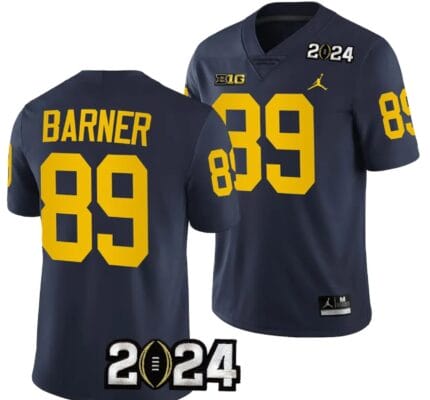 AJ Barner Jersey #89 Michigan Wolverines 2024 Football National Championship Playoff Navy