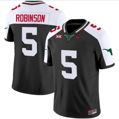 Bijan Robinson Jersey #5 Texas Longhorns Mexico Vapor College Football Black Alternate
