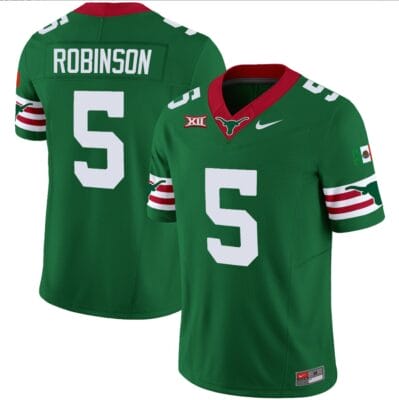 Bijan Robinson Jersey #5 Texas Longhorns Mexico Vapor College Football Green
