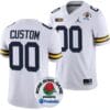 Custom Michigan Wolverines Jersey Name and Number Rose Bowl Game 2024 Patch College Football Playoff White