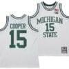 Carson Cooper Jersey #15 Michigan State Spartans 125th Basketball Anniversary 1990 Throwback White