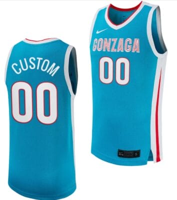 Custom Gonzaga Bulldogs Jersey Name and Number Basketball Uniform 2023-24 Turquoise