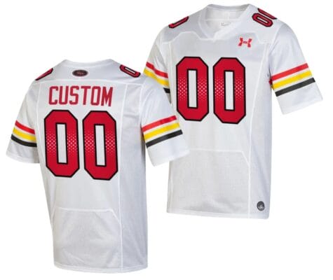 Custom Maryland Terrapins Jersey Name and Number College Football Game Throwback 2023 White
