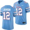 Houston Cougars Oilers Themed #12 Stephon Johnson Jersey NCAA Football Blue