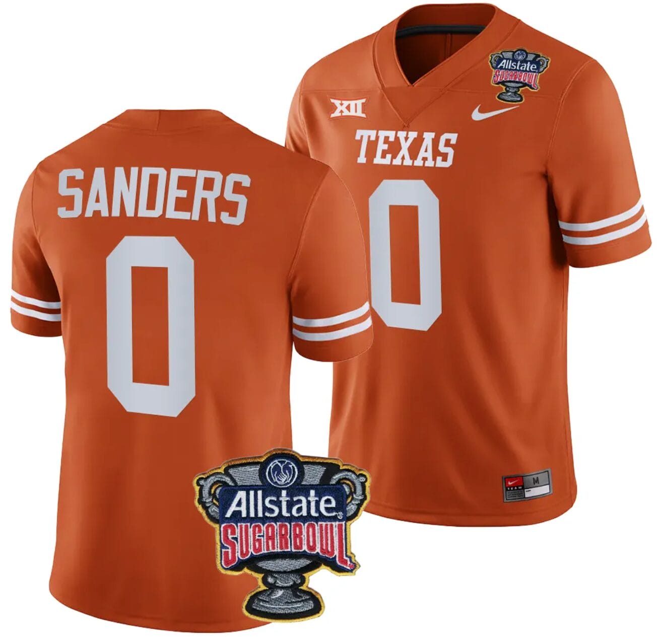 JaTavion Sanders Jersey #0 Texas Longhorns Allstate Sugar Bowl Patch 2024 College Football Orange