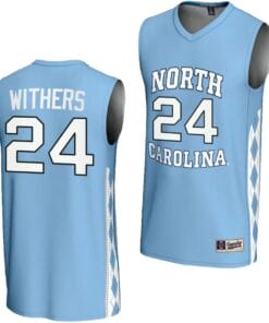 Jae'Lyn Withers Jersey #24 UNC Tar Heels Basketball Lightweight Blue