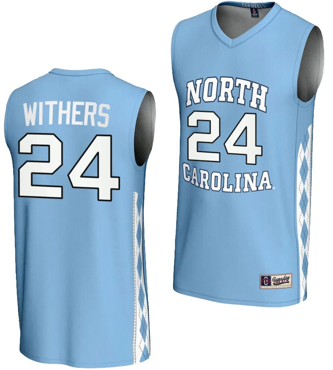 Jae'Lyn Withers Jersey #24 UNC Tar Heels Basketball Lightweight Blue