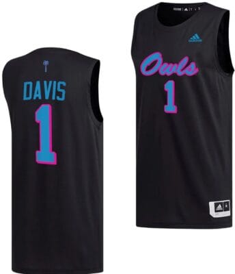 Johnell Davis Jersey #1 FAU Owls College Basketball Replica uniform Black