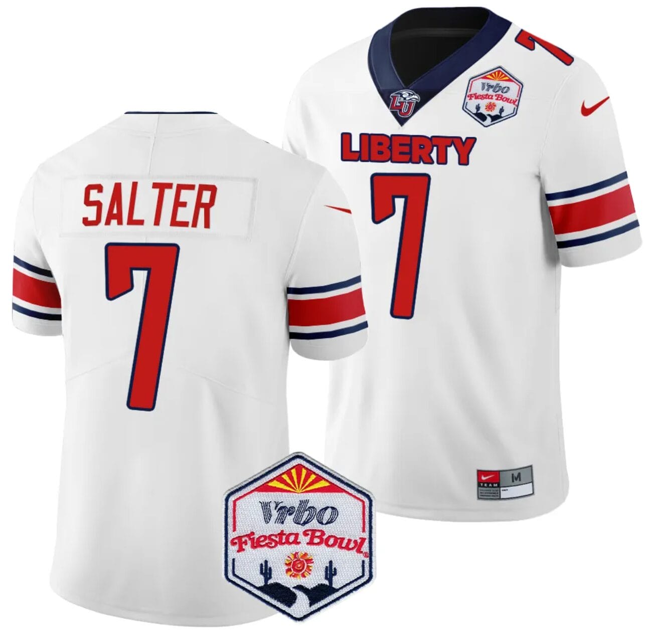 Kaidon Salter Jersey #7 Liberty Flames Fiesta Bowl Patch 2024 Football White