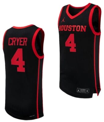LJ Cryer Jersey #4 Houston Cougars Basketball Replica Uniform Black