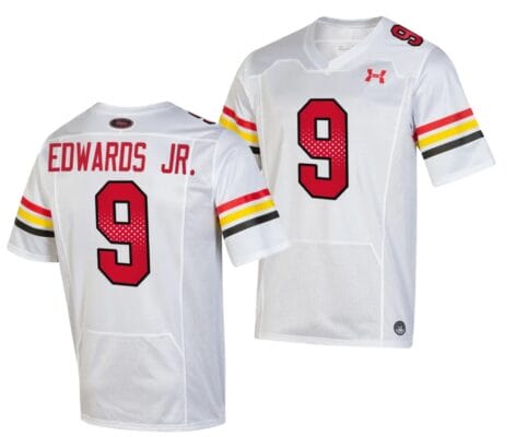Maryland Terrapins Billy Edwards Jr Jersey #9 College Football Game Throwback 2023 White
