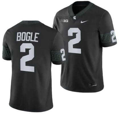 Michigan State Spartans Khris Bogle Jersey #2 College Football Game 2023 Black
