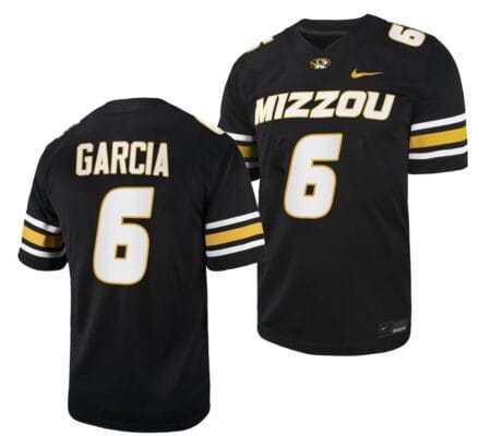 Missouri Tigers #6 Jake Garcia Jersey NCAA College Football 2023 Black