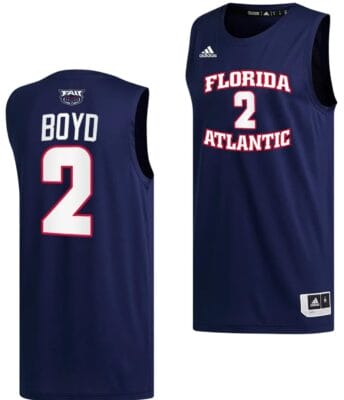 Nicholas Boyd Jersey #2 FAU Owls College Basketball Replica Navy