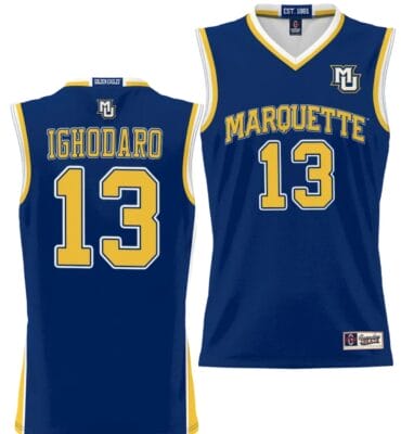 Oso Ighodaro Jersey #13 Marquette Golden Eagles NIL Basketball Lightweight Navy