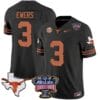 Quinn Ewers Jersey #3 Texas Longhorns Sugar Bowl Patch Vapor Football Black