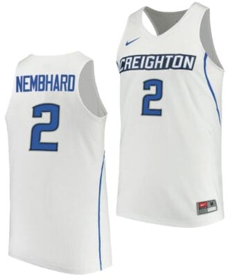 Ryan Nembhard Jersey #2 Creighton Bluejays College Basketball Performance White