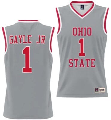 Roddy Gayle Jr Jersey #1 Ohio State Buckeyes College Basketball Lightweight Gray