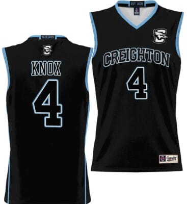 Sterling Knox Jersey #2 Creighton Bluejays College NIL Basketball Lightweight Black