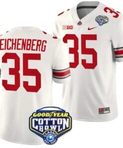 Tommy Eichenberg Jersey #35 Ohio State Buckeyes Cotton Bowl Patch 2023 Football White