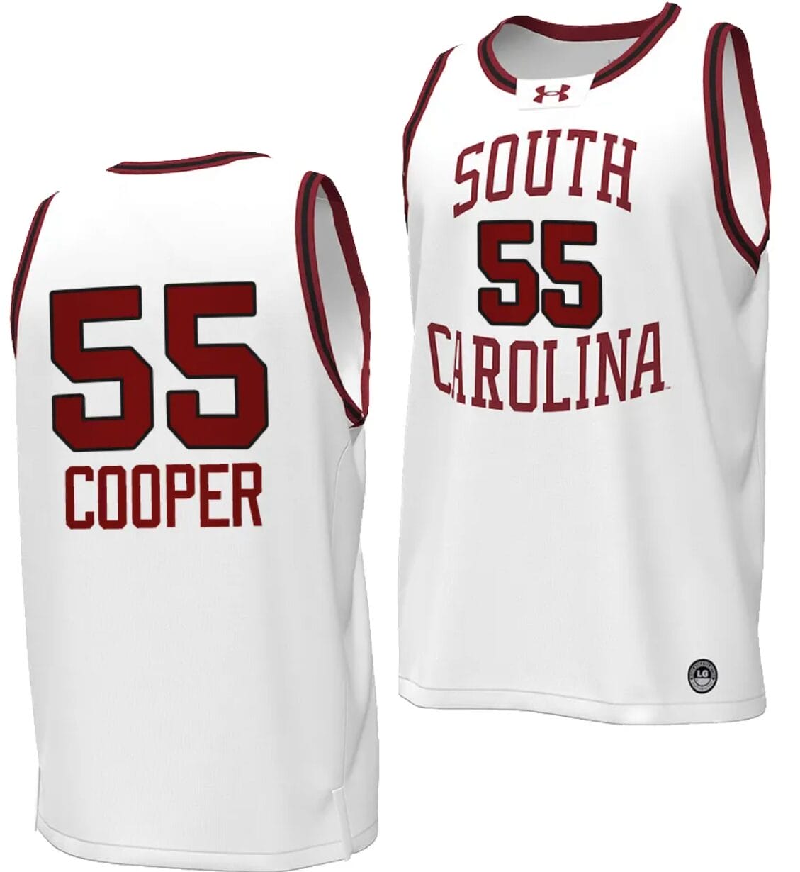Ta'Lon Cooper Jersey #55 South Carolina Gamecocks Basketball Throwback Replica White