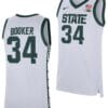 Xavier Booker Jersey #34 Michigan State Spartans Replica Basketball 2023-24 White