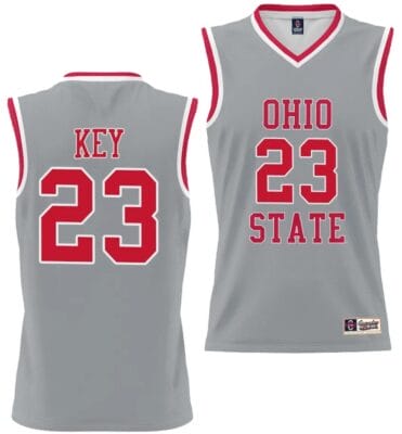 Zed Key Jersey #23 Ohio State Buckeyes College Basketball Lightweight Gray