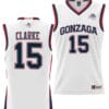 Brandon Clarke Jersey #15 Gonzaga Bulldogs NIL College Basketball Lightweight White