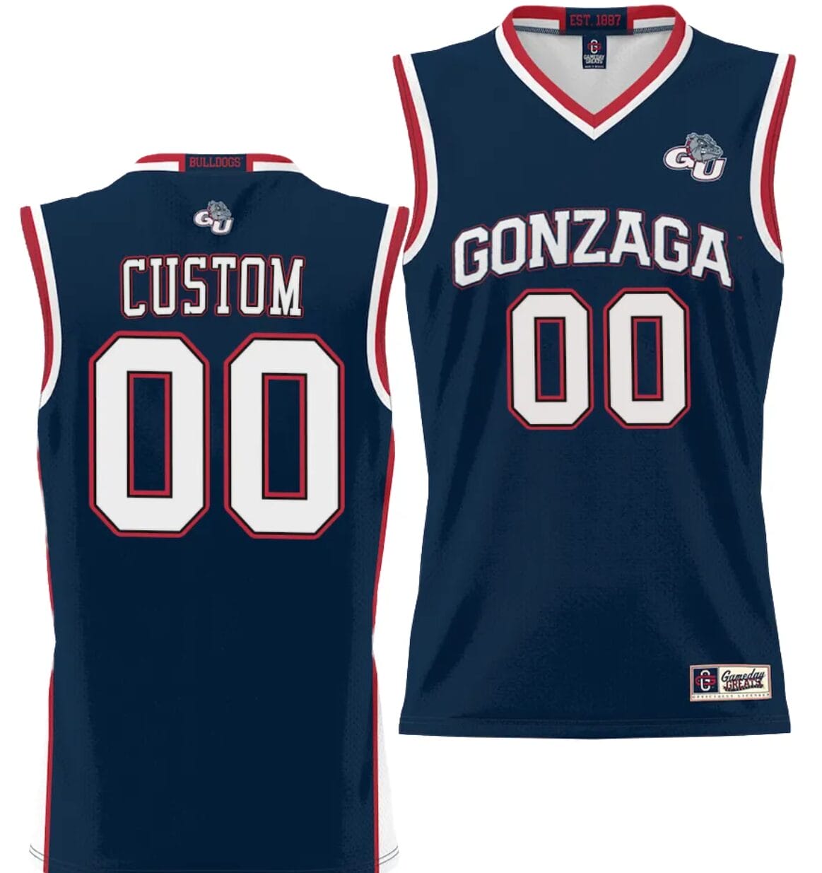 Custom Gonzaga Bulldogs Jersey Name And Number NIL College Basketball Black