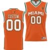 Custom Miami Hurricanes Jersey Name And Number NIL College Basketball Lightweight Orange