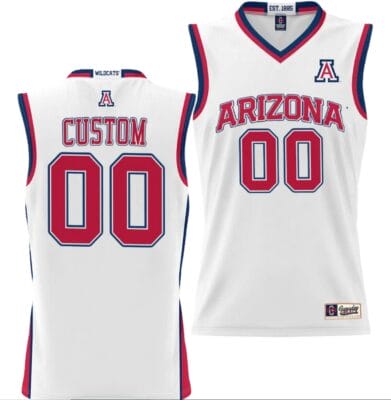 Custom Arizona Wildcats Jersey Name And Number NIL College Basketball Lightweight White