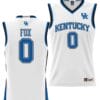 De'Aaron Fox Jersey #0 Kentucky Wildcats NIL College Basketball Lightweight White