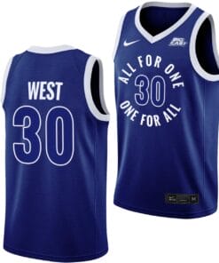 David West Jersey #30 Xavier Musketeers All For One Blue College Basketball Uniform
