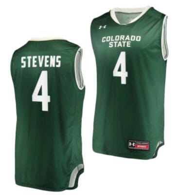 Isaiah Stevens Jersey #4 Colorado State Rams College Basketball Green