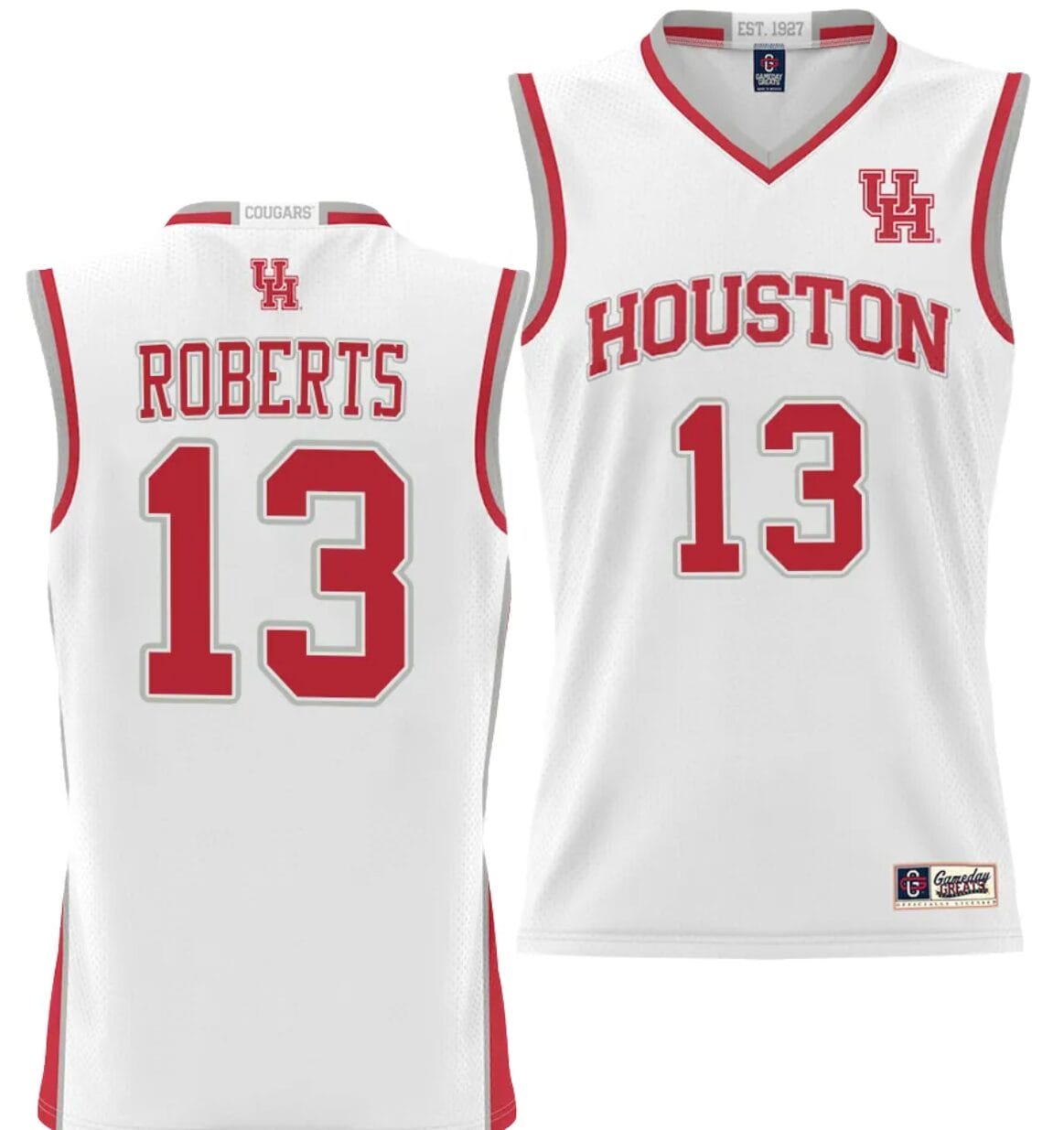 J'Wan Roberts Jersey #13 Houston Cougars NIL College Basketball Lightweight White